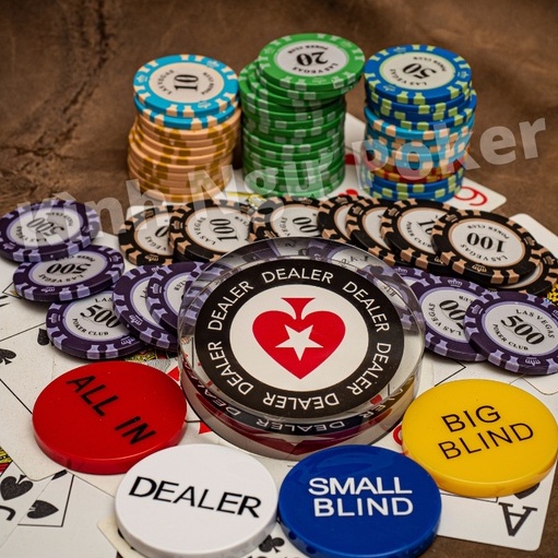 Chip poker lẻ, phỉnh poker lẻ Las Vegas 14.5g đất nung lõi thép