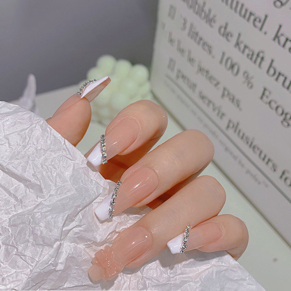 [Hàng mới về] Phụ Kiện Dây Xích Kim Loại Có Móng Kẹp Đá Nhân Tạo Trang Trí Móng Tay Nghệ Thuật 3D Lấp Lánh Màu Tùy Chọn