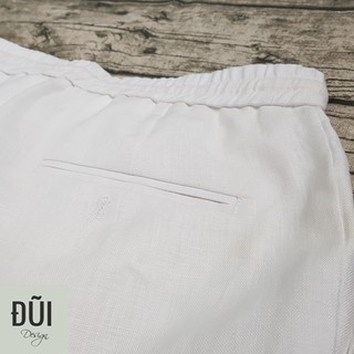 Quần đũi nam cạp chun short trắng