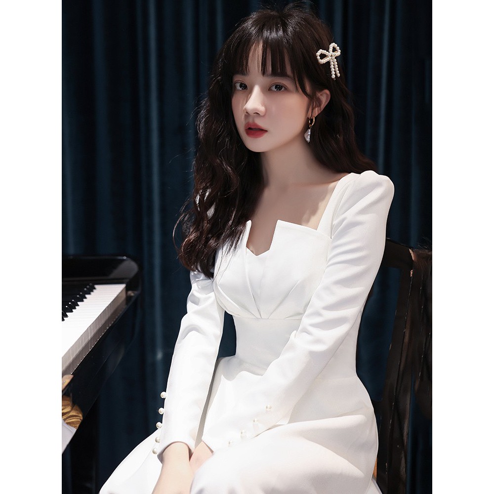 [Mã SKAMSALEP6 giảm 10% tối đa 100K đơn 150K] Đầm trắng dự tiệc, chụp kỷ yếu video thật | BigBuy360 - bigbuy360.vn