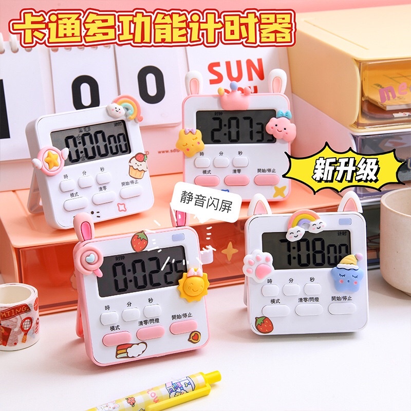 Đồng hồ để bàn 3 chế độ tặng sticker nổi 3D