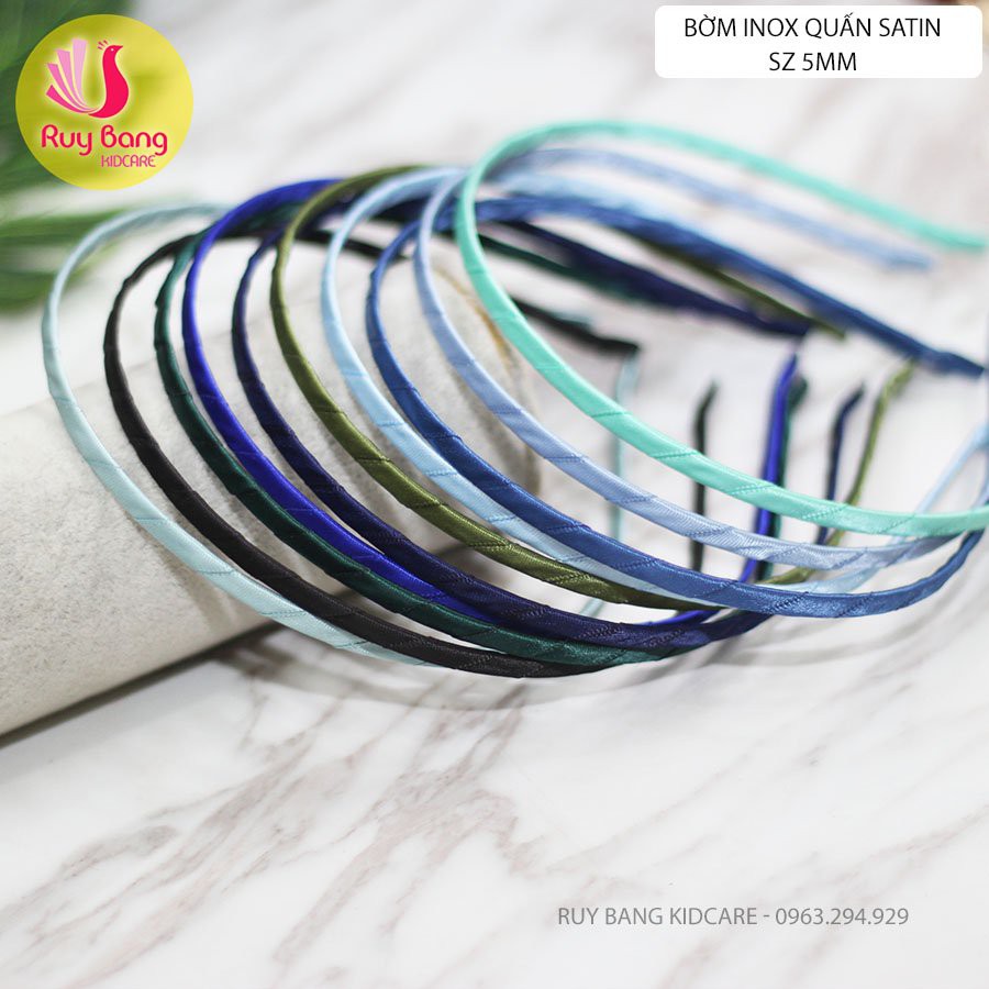 Bờm inox quấn sẵn satin cỡ 5mm