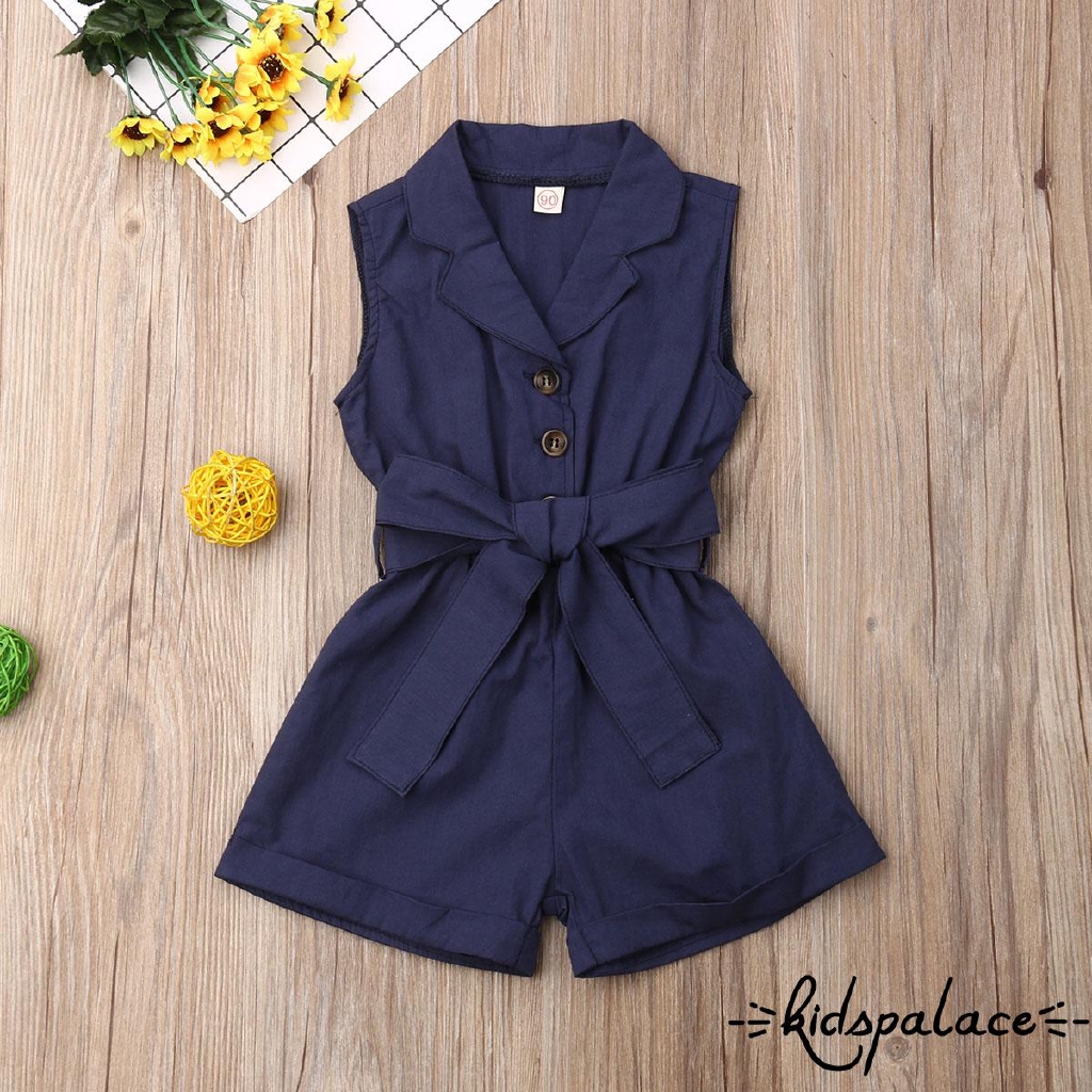 Jumpsuit Ngắn Tay Cho Bé Gái (1-6 Tuổi)