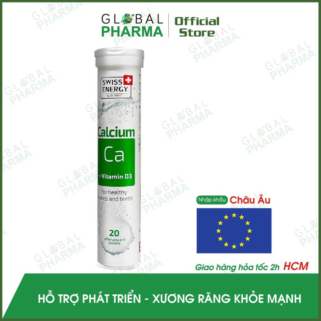 [CHÍNH HÃNG CHÂU ÂU] Viên Sủi Bổ Sung Canxi-D3 - Chắc khoẻ xương và răng Swiss Energy/VimiraDS (Tuýp 20 viên) | Thế Giới Skin Care