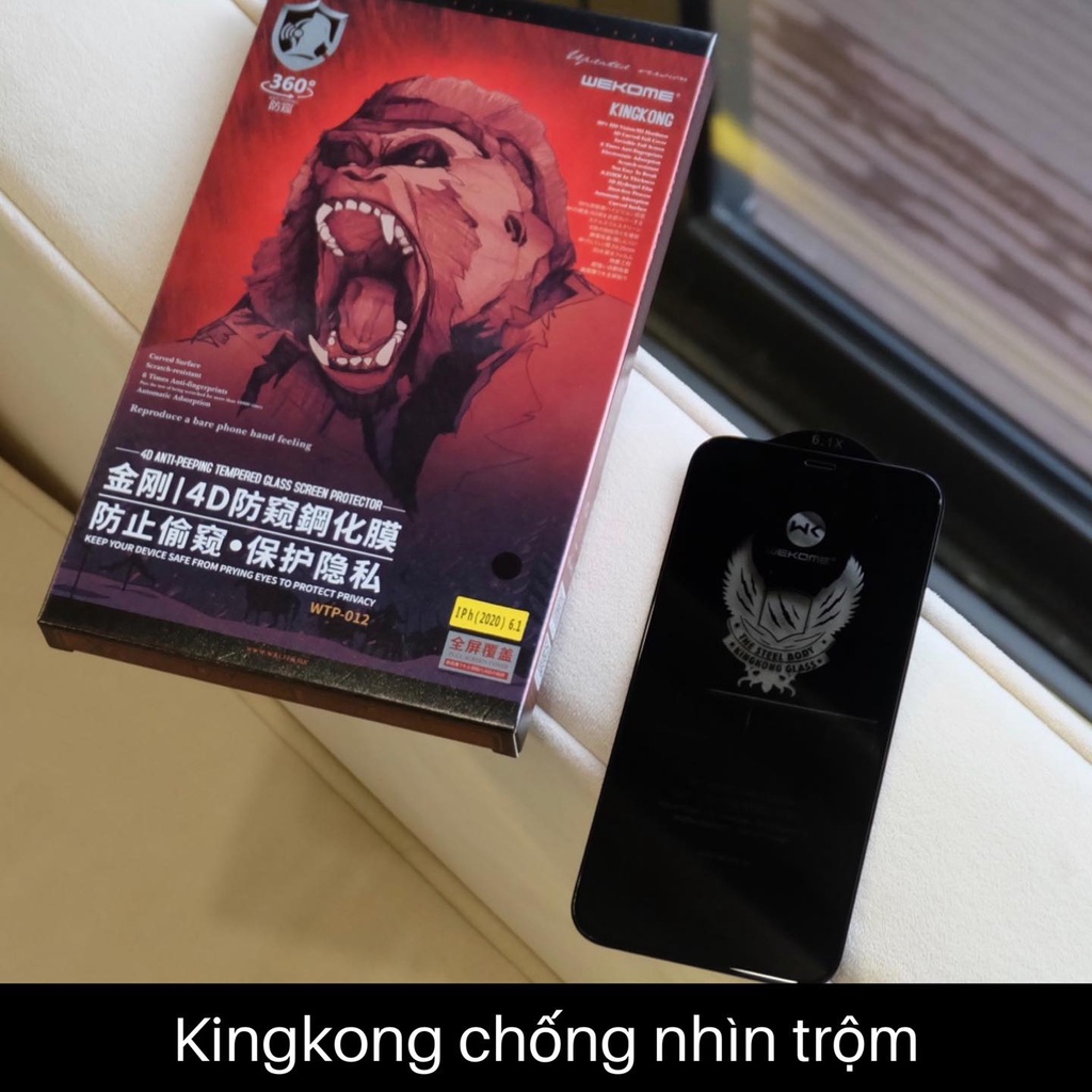 Cường Lực iPhone Chống Nhìn Trộm WK Kingkong Hàng Xịn Full Hộp