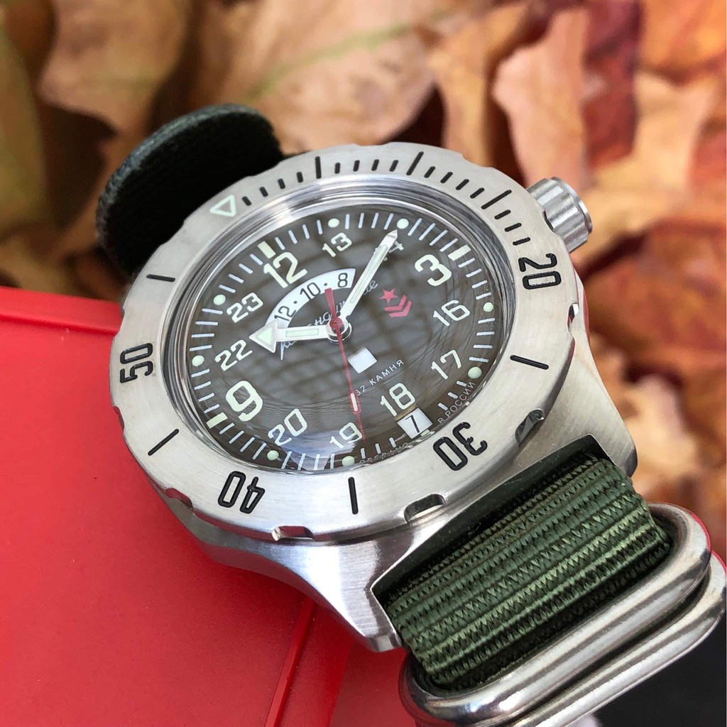 Đồng hồ Nga Vostok komandirskie 350754. Đồng hồ nam Vostok máy cơ tự động, size mặt 42 chống nước 10ATM