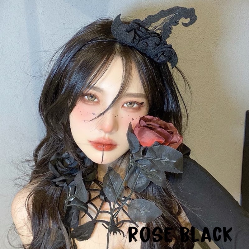 ( Có 17 mẫu có đen trắng) Hoa hồng đen cosplay gothic chụp ảnh nghệ thuật cực chất mã HHJA