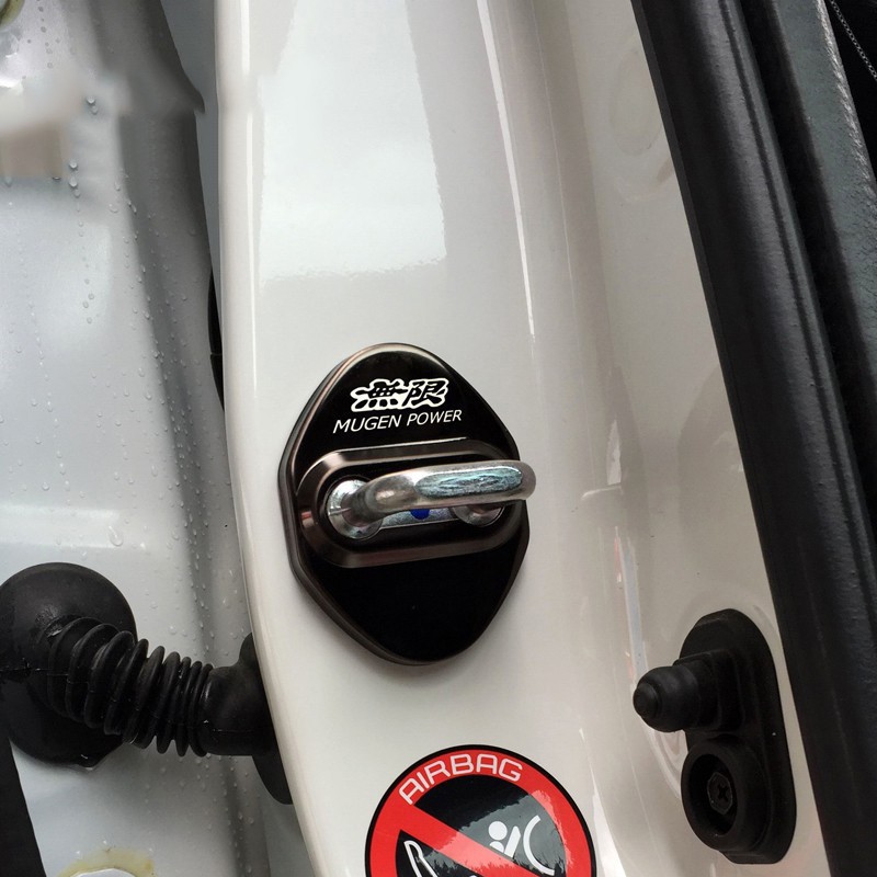 Ốp khóa inox MUGEN POWER bảo vệ cho cửa xe hơi Honda
