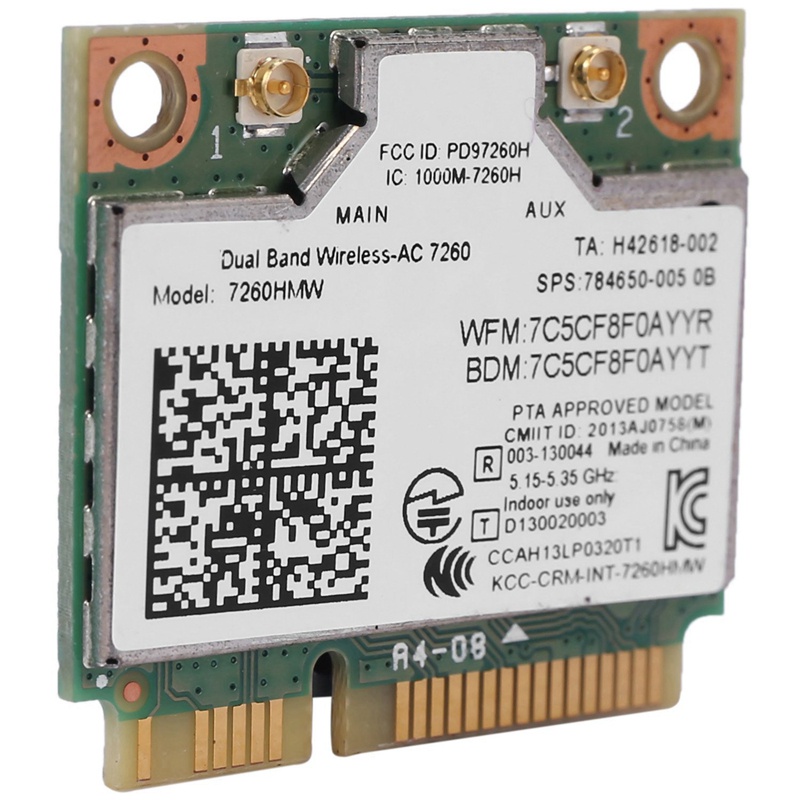 Bộ Chuyển Đổi Băng Tần Kép AC1200 Không Dây Cho Intel 7260 7260HMW AC PCI-E Card 2.4G / 5G Wifi + Bluetooth 4.0 Cho Dell / Sony / ACER / ASUS