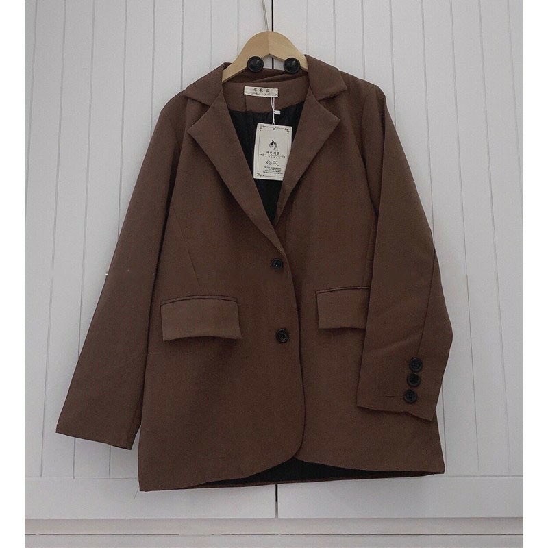 ÁO BLAZER 2 LỚP TÚI NẮP NÂU CHOCOLATE