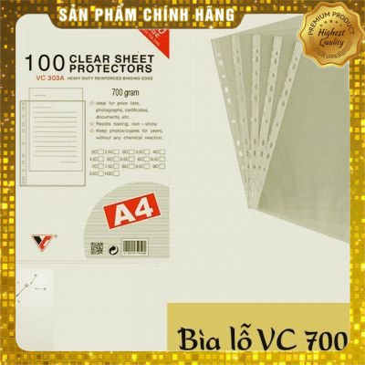 BÌA LỖ A4 VC 320 (100 CÁI/XẤP) █▬█ █ ▀█▀