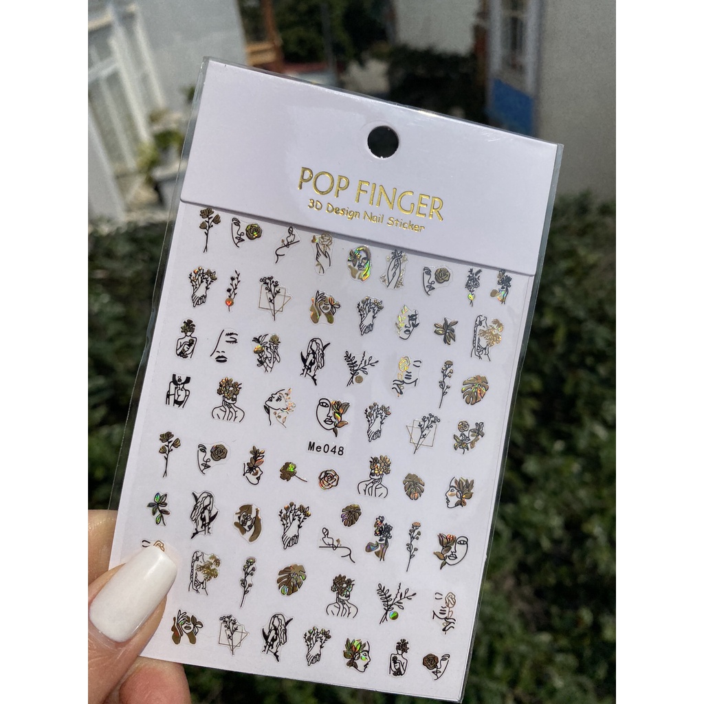 Sticker dán móng mặt người nghệ thuật 3