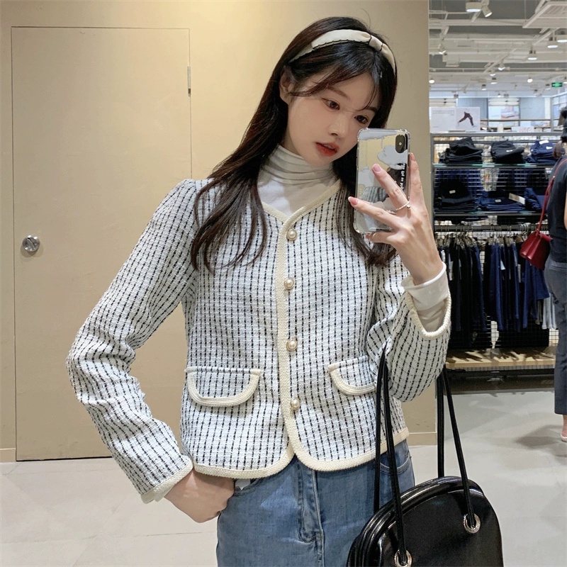 [ORDER] Áo khoác dạ tweed kẻ caro, 2 túi, viền áo nổi bật (có ảnh thật) AO039 SHOP ICC | BigBuy360 - bigbuy360.vn