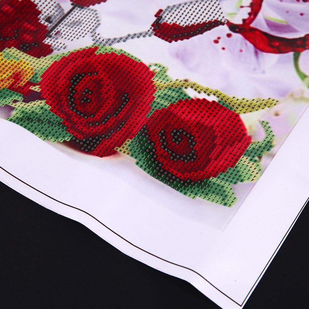 Tranh hoa hồng và rượu vang kim cương 5D 30 X 75cm