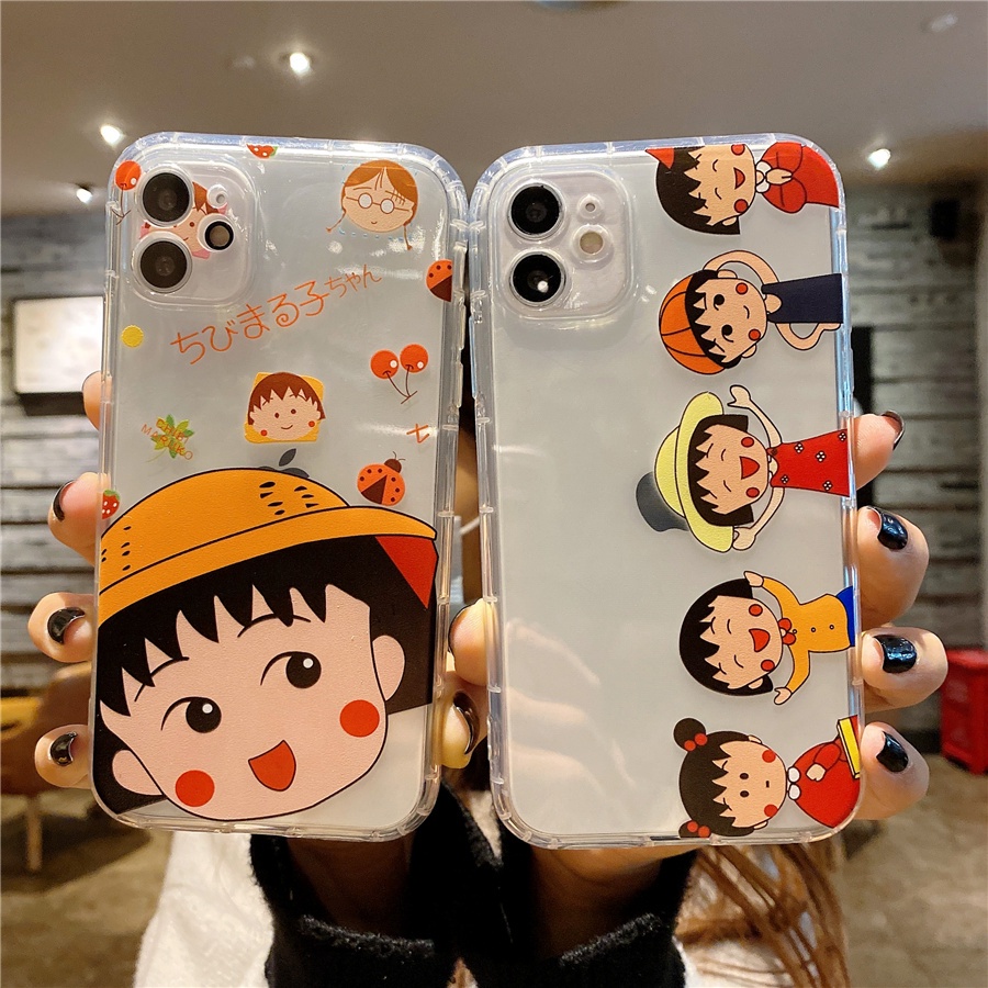 Doraemon Smile emoji Ốp lưng iPhone XR XS Max Soft Case Crayon Shin-chan iPhone 7 i6 i8+ phone Case iPhone 8 Plus Shockproof Phone cover Chibi Maruko-chan