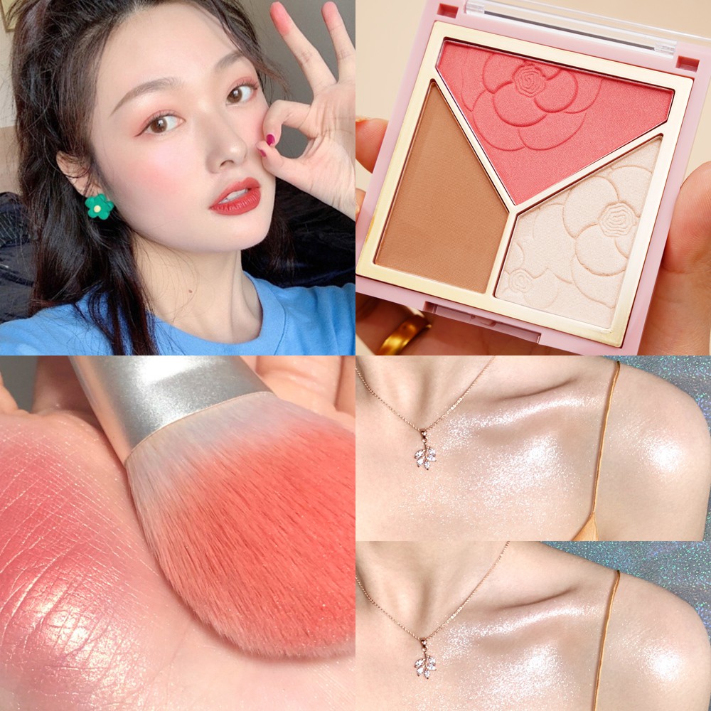 [Hàng mới về] Bảng Phấn Bắt Sáng Saniye E0335 Trang Điểm Tạo Khối Đa Năng 3 Trong 1 Tiện Dụng | BigBuy360 - bigbuy360.vn