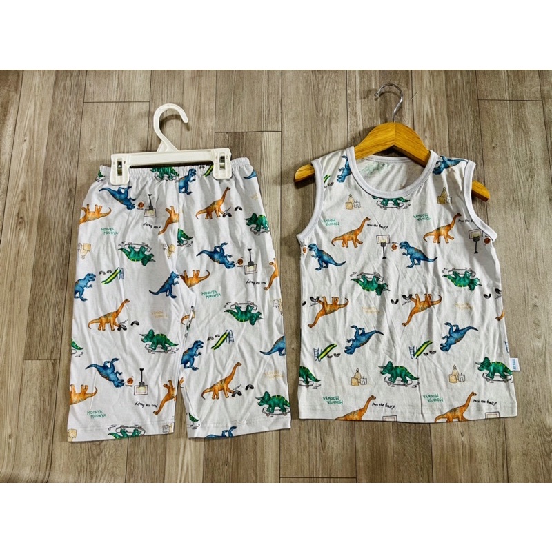 Bộ xuất Hàn #Moonya cotton kháng khuẩn hoạ tiết khủng long đẹp