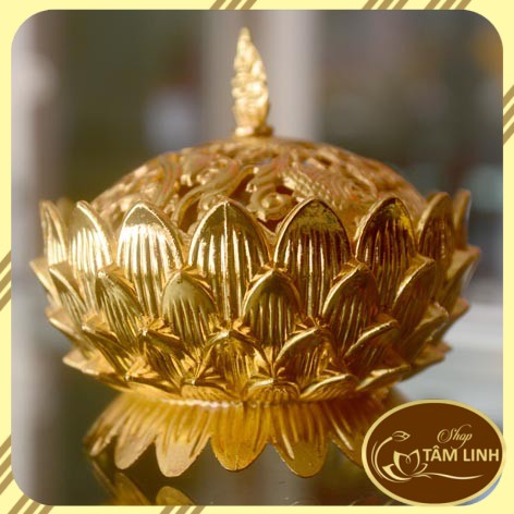 Lư xông trầm hương hoa sen- bằng hợp kim