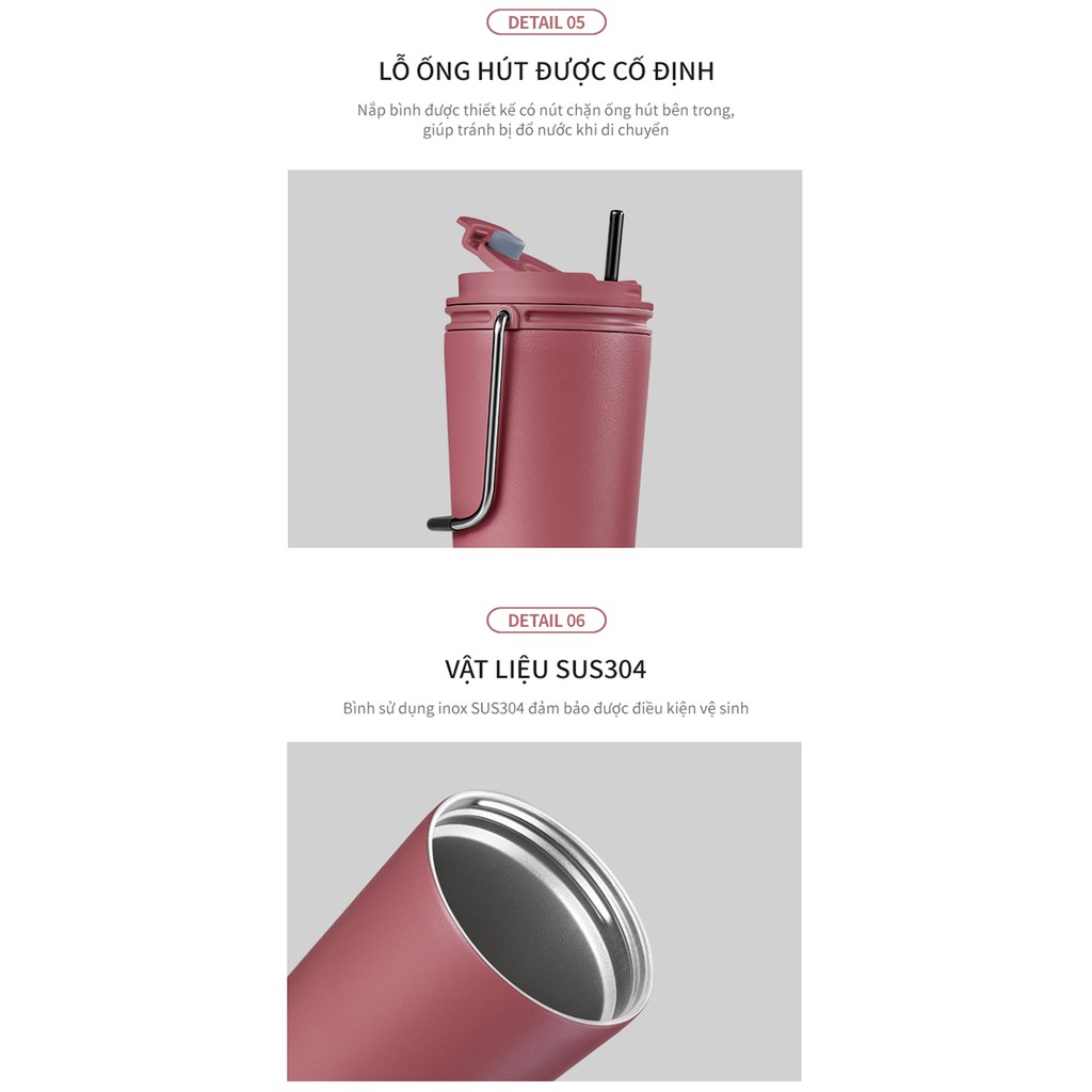 [Mã LIFEHL25 giảm 10% đơn 350K] Bình giữ nhiệt Lock&amp;Lock Bucket Tumbler 540ml LHC4269 (3 màu)