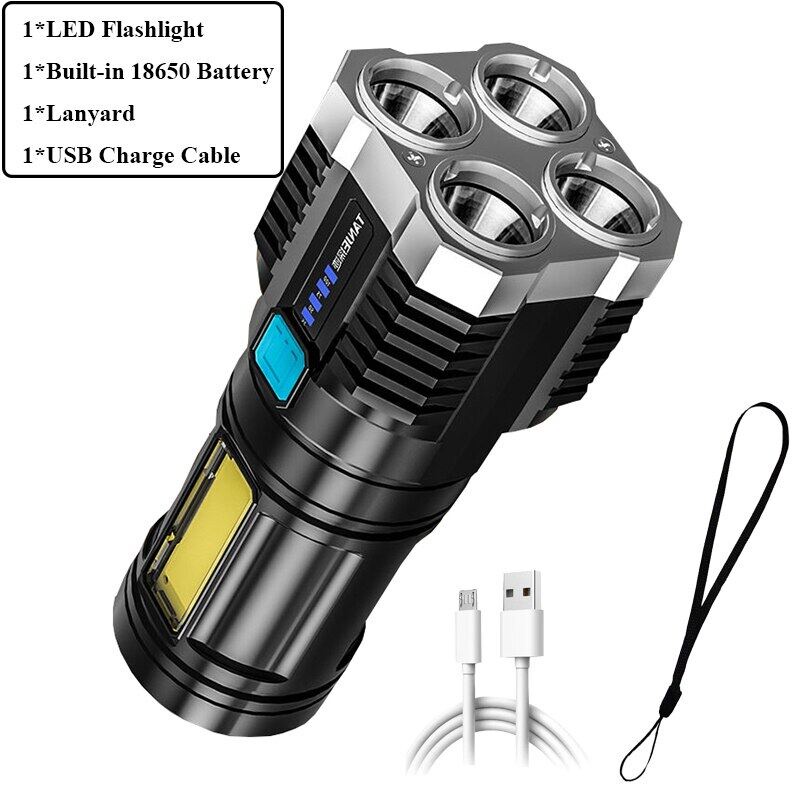 Đèn Pin Led Công Suất Cao Đèn Pin Siêu Sáng Led 4 Chế Độ Công Tắc