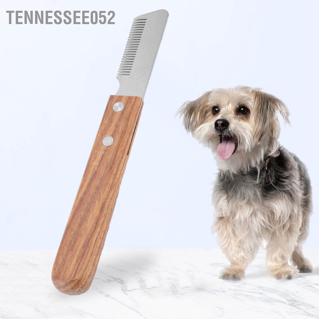Tennessee052 Lược chải lông cho chó Loại bỏ nút thắt không đau An toàn mèo có tay cầm bằng gỗ để sử dụng phải