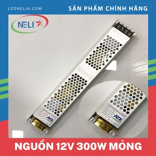 Nguồn 12V300W siêu mỏng,dài dùng cho đèn led 12v,tranh điện,hộp đèn thẩm mỹ.