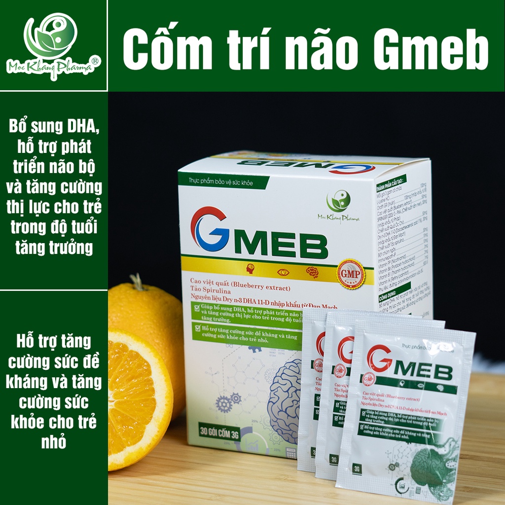 Gmeb Giúp Bổ Sung DHA, Phát Triển Trí Não, Tốt Cho Mắt, Tăng Cường Thị Lực (30 Gói/Hộp)