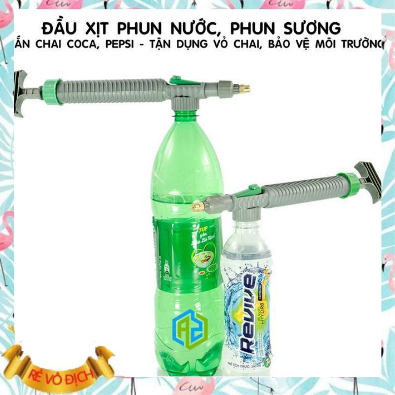 Vòi xịt nước ❤️FREESHIP❤️ 🚛 Đầu xịt phun nước phun sương gắn chai coca, pepsi+ +🎁 đèn led gắn van xe 206648206131-2