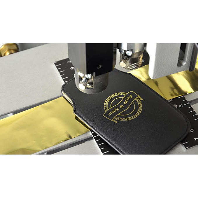 Nhũ ép kim chuyên dụng trên da , PU , simili dùng ép logo bằng máy mini