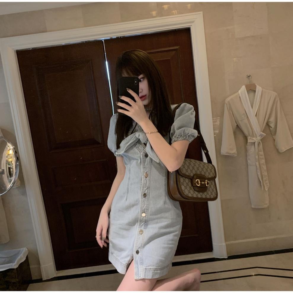 Đầm jeans thắt nơ cá tính