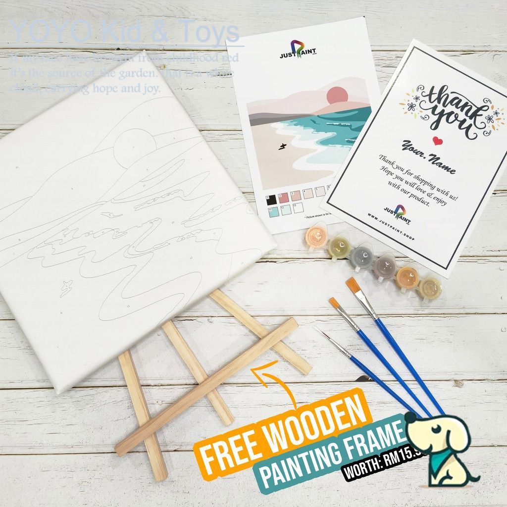 YoYo❤️ Wall Art /Dầu Số Hóa Tự Tô Màu Theo Số/  DIY Canvas Acrylic Paint / Painting kit / Deco Colouring art / 20X20CM noframe 12 XH123 | BigBuy360 - bigbuy360.vn