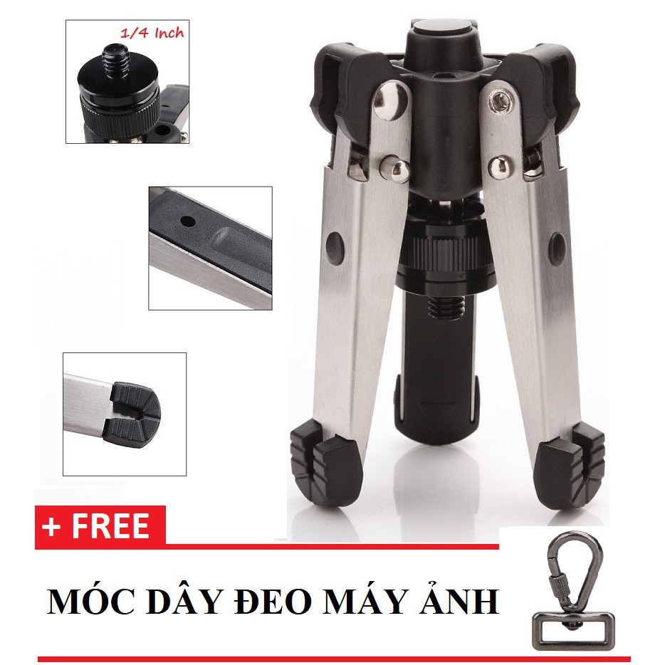 ✔️✔️ Chân Đế Tripod Hợp Kim Cho Máy Ảnh DSLR (7 x 6 x 12.3 cm) STB-D1 - TẶNG 1 MÓC DÂY ĐEO MÁY ẢNH