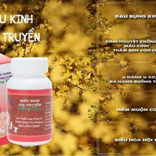 VIÊN UỐNG ĐIỀU KINH HẰNG THU chữa đau bụng kinh,điều hoà kinh nguyệt,u nang,đa nang,u xơ buồng trứng,trứng lép,chậm kinh