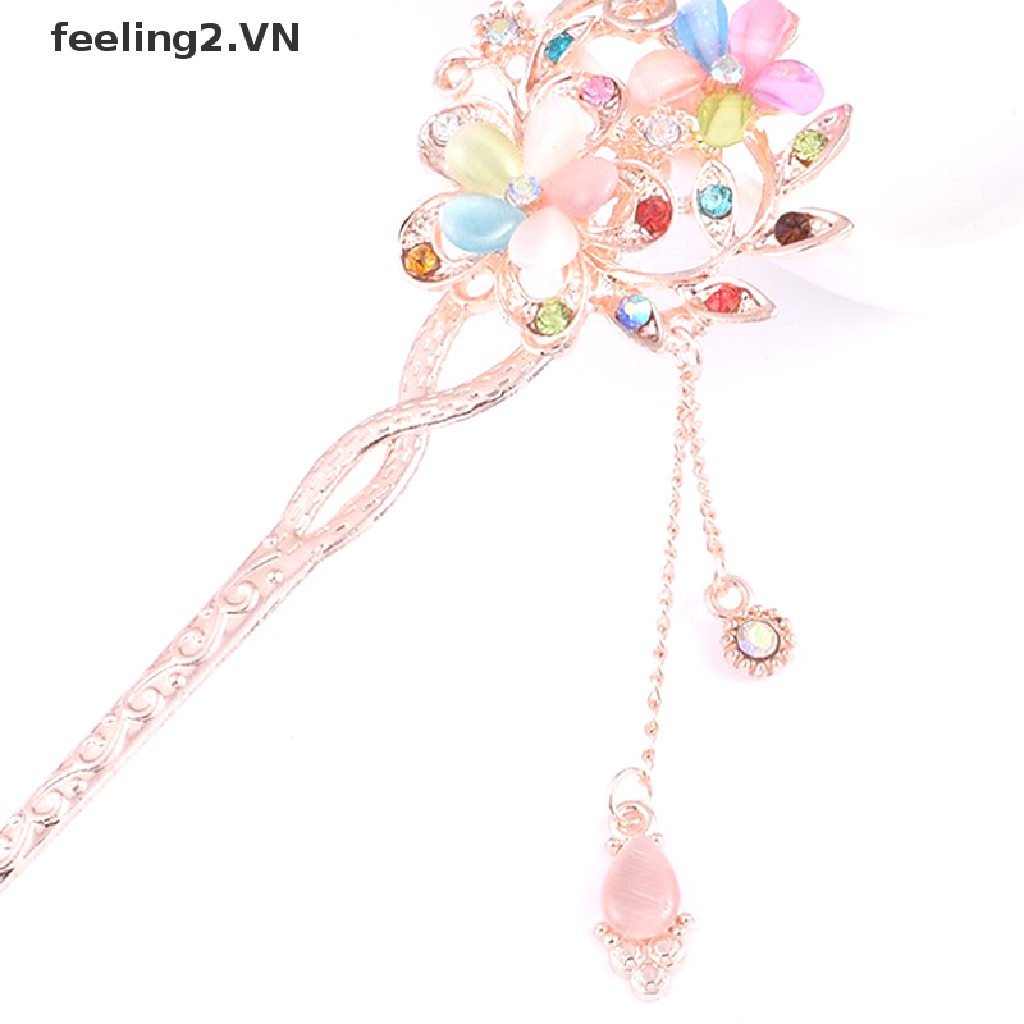 Kẹp Tóc Hình Hoa Và Mèo Đính Đá Độc Đáo