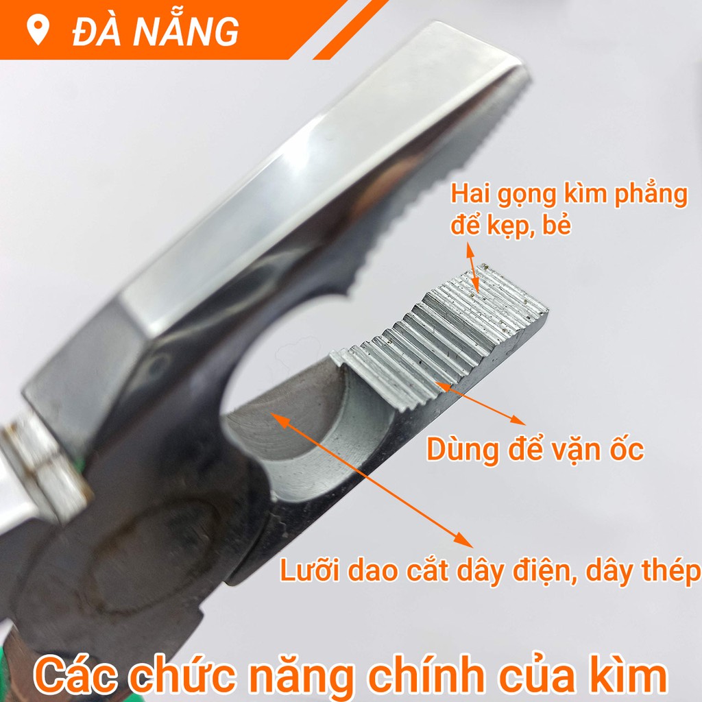 Kìm vạn năng mũi bằng 200mm chất liệu Crôm-Vanadium