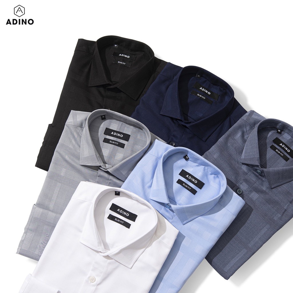 Áo sơ mi nam dài tay ADINO màu tím than kẻ BBR vải sợi sồi modal cao cấp mềm mịn dáng công sở slimfit trẻ trung S237