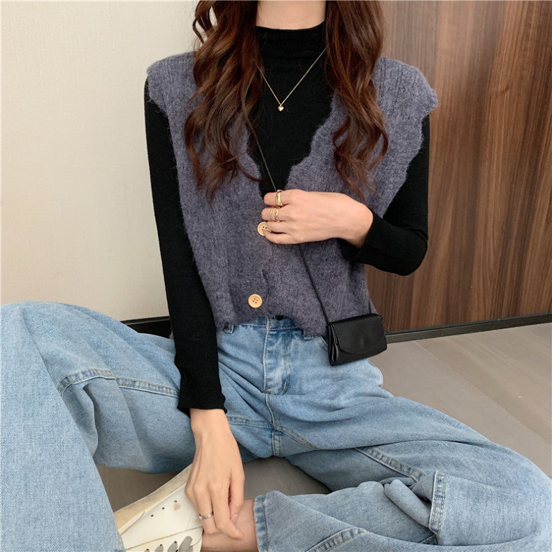 Áo gile trơn bèo cổ The24evre