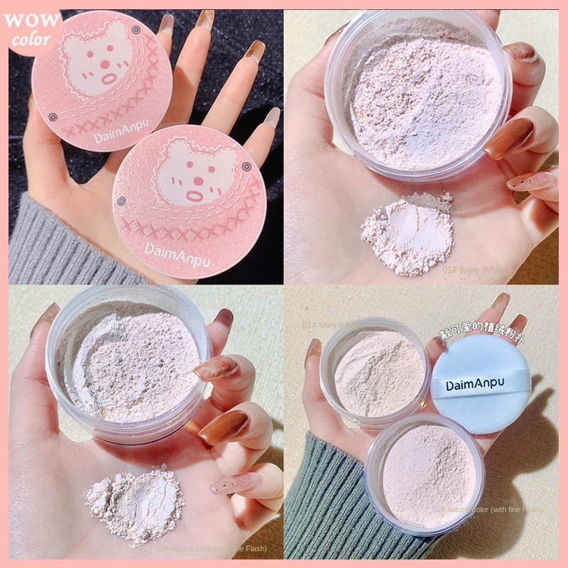 Phấn Phủ Daimanpu Dạng Bột Lỏng Chống Thấm Nước Kiềm Dầu Thiết Kế Hình Gấu Dễ Thương