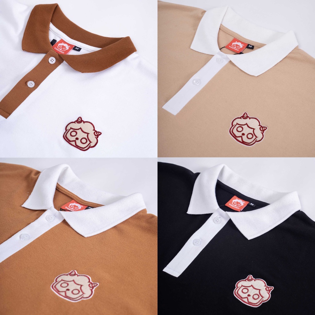 Áo Polo unisex Tokago Cookie tay lỡ, áo có cổ nam nữ nhiều màu cotton, form rộng