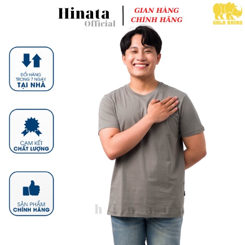 Áo Thun Nam Trơn Cổ Tròn GOLD RHINO, Áo Phông Nam Basic 100 Cotton Cao Cấp Hàng Hiệu Đẹp Thoáng Mát Tay Ngắn Màu Ô Liu