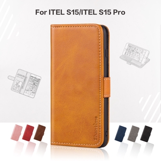 Luxury Magnet Wallet Case For ITEL S15 Leather Flip Cover For ITEL S15 Pro Fashion Cases With Card Holder