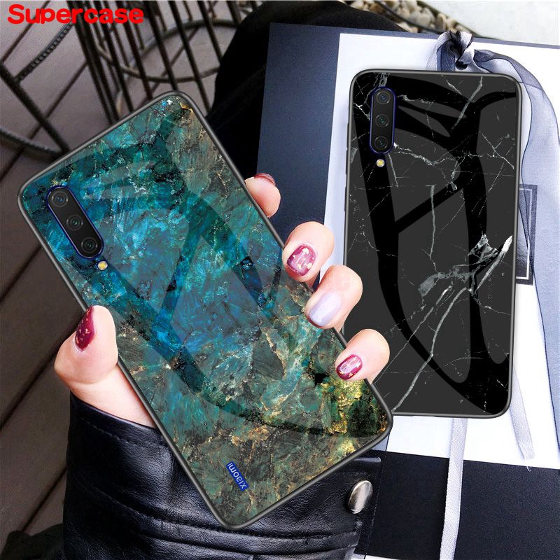 Ốp Điện Thoại Cường Lực Bóng In Vân Cẩm Thạch Cho Xiaomi Mi Cc9 A3 Cc9e A3 Lite 9t Pro 9 Se Redmi K20 Pro 7a Note 7