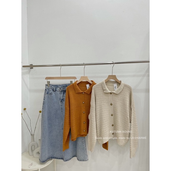 [ HÀNG CÓ SẴN ] Áo len cổ bẻ cúc đồng A1797 | BigBuy360 - bigbuy360.vn