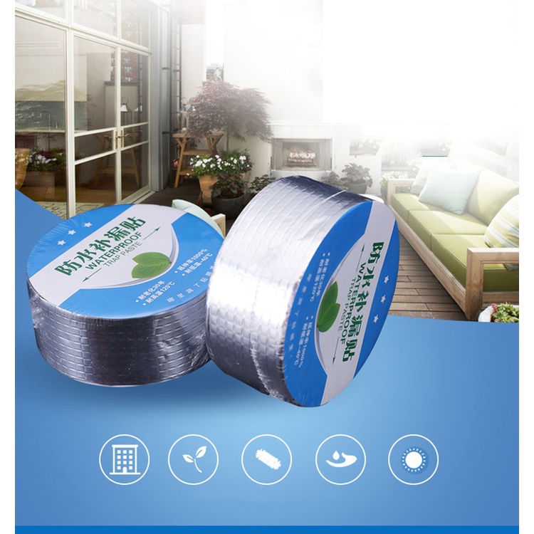 Cuộn 5 Mét Băng Keo Dán Rộng 5cm/10cm/20cm, Miếng Siêu Dính, Chống Thấm Nước, Keo Chống Dột