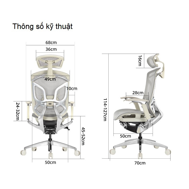 Ghế văn phòng lưới Ergonomic GTChair Dvary Butterfly