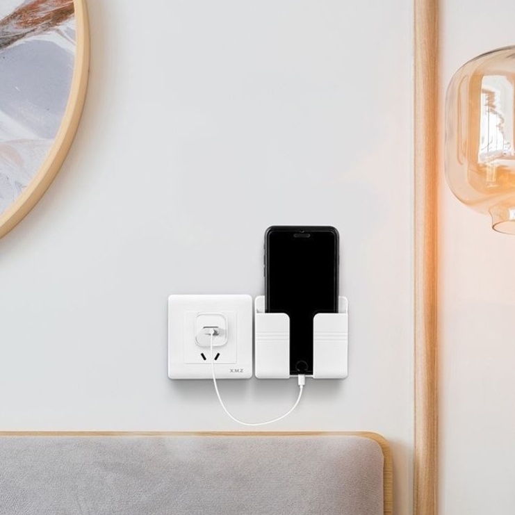 Kệ dán tường đựng điện thoại khi sạc thông minh - Giá để điện thoại, remote dán tường