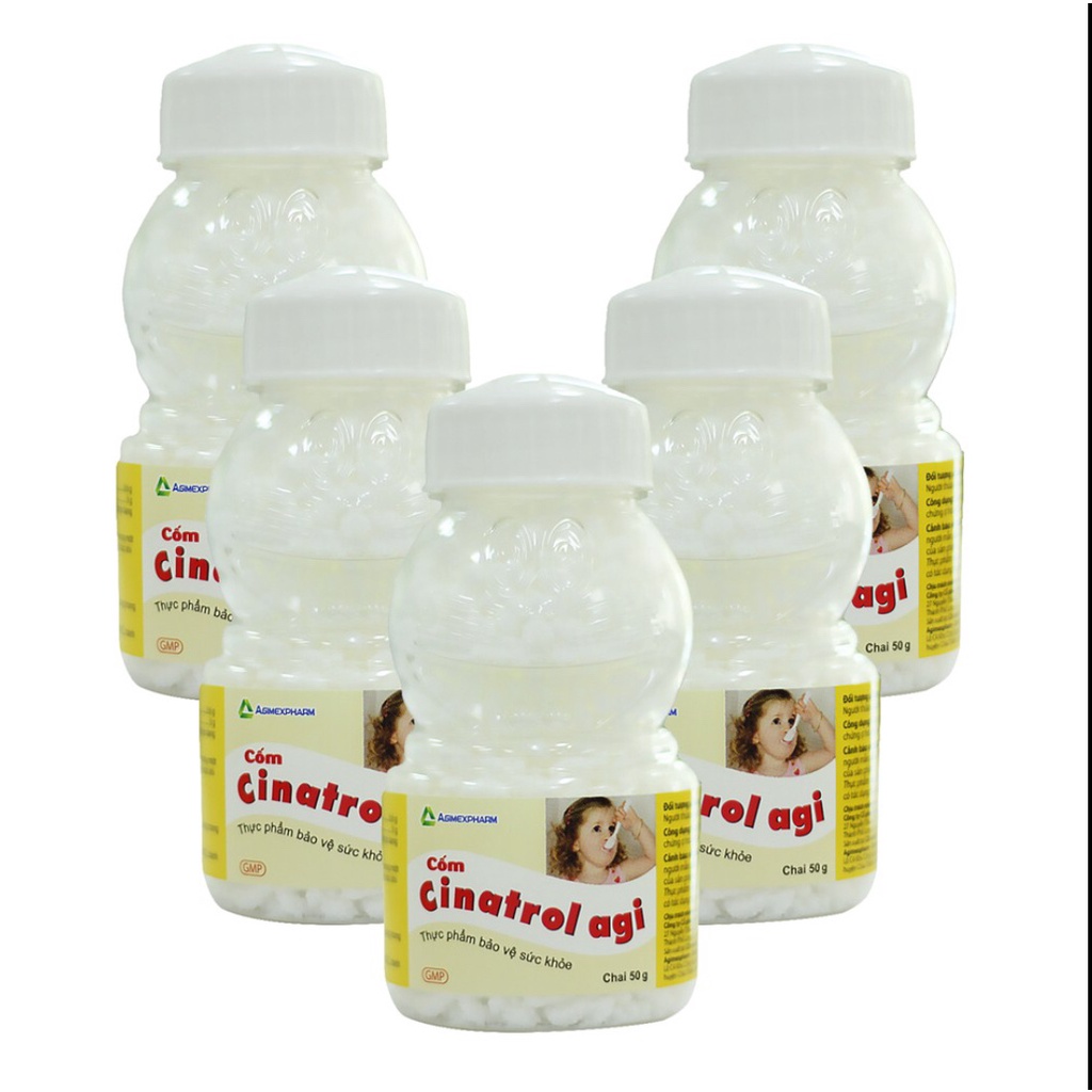 Cốm tiêu cinatrol  agi chai 80gam màu trắng và hồng