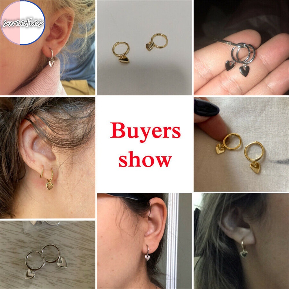 Bông tai hình trái tim phong cách retro thời trang cho nữ