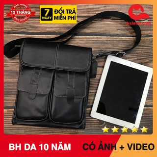 Túi đeo chéo da bò thật td28 đựng ipad air, ipad pro da bò thật nguyên miếng 100%