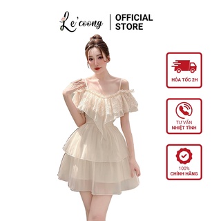 Váy Hai Dây Ren LECOONG V195 Nhiều Lớp Đầm Tiểu Thư Sang Chảnh Hotgirl